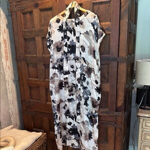 Floral Black and Gray Dress